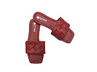 Шлепанцы женские летние экокожа красный 003 р.41 ТМ Yaprak shoes BP