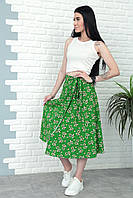 📌 Літня спідниця на запах, в квіточку та горошок, софт | Жіноча зручна спідниця кольорова | Норма та батал