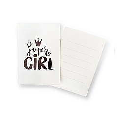 024 МІНІ-ЛИСТІВКА Super GIRL - чорний напис (10*7 см)