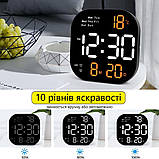 Настінний електронний годинник Mids з великими цифрами, термометр, гігрометр, календар., фото 4
