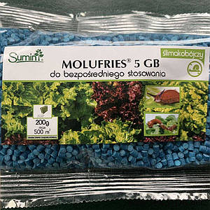 Засіб від равликів і слимаків молюскоцид (лімацид) Sumin / Сумін Molufries 5 GB 200 г (Польща)