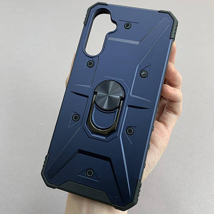 Чохол для Samsung Galaxy A14 4G / 5G протиударний з кільцем чохол на телефон самсунг а14 синій f8u, фото 1