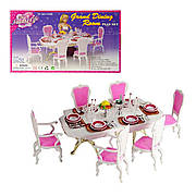 Ігровий набір меблі для ляльок Барбі Глорія Столовий обідній стіл зі стільцями 2312