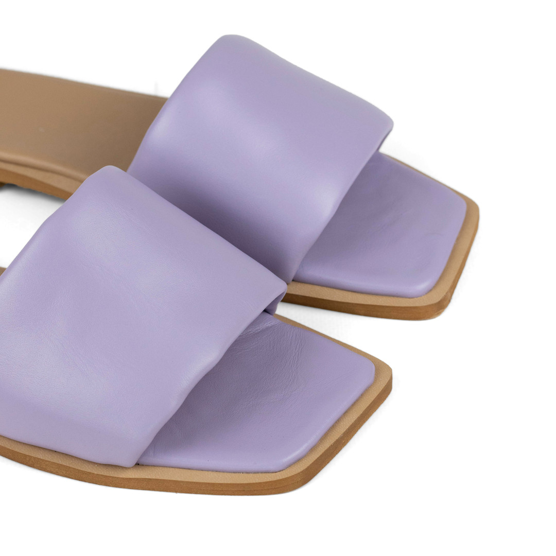 Шльопанці жіночі з натуральної шкіри Woman's heel фіолетові
