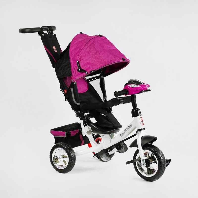 Велосипед триколісний для дівчаток із ручкою Best Trike 6588-31-214 колеса Піна, музична Фара, Фуксія, фото 1