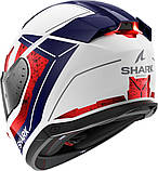 Мотошолом Shark Skwal i3 Rhad - LED біло-синьо-червоний, фото 2