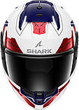 Мотошолом Shark Skwal i3 Rhad - LED біло-синьо-червоний, фото 3