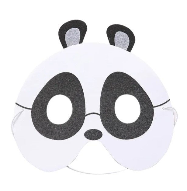 Дитяча маска Панда маскарадна one size чорно-білий, фото 1