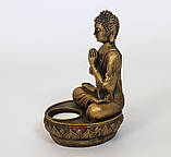 Підсвічник Будда (молиться) 20х12х12 см в бронзі, фото 3