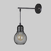 Чорне звисаюче бра "Лампочка" (907-W004F2-1 BK)
