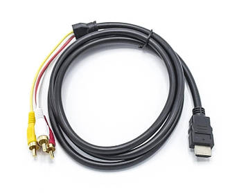 Кабель для TV-приставок перехідник із тюльпанів 3 RCA на HDMI