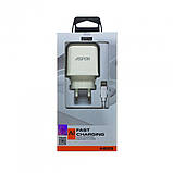 Мережевий зарядний пристрій Aspor A829 (2USB/2.4A) + USB кабель Lightning- білий, фото 3
