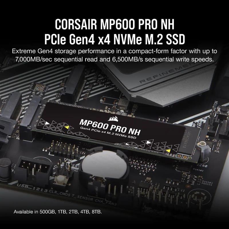 Накопичувач SSD 500 GB M.2 NVMe Corsair MP600 Pro NH M.2 2280 PCIe Gen4.0 x4 3D TLC (CSSD-F0500GBMP600PNH) - фото 1 - id-p1880500302