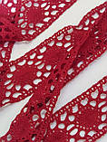 Мереживо червоне ширина 4,5см, фото 5