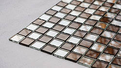 Дзеркальна мозаїка Для декору стін, стелі, кухні, ванної 330х330 мм Дзеркало Бронза