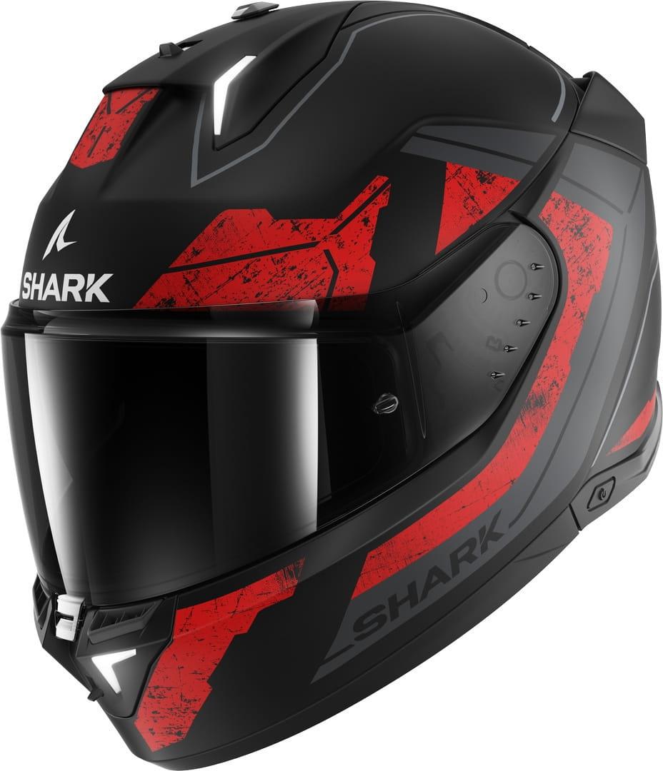 Мотошолом Shark Skwal i3 Rhad - LED матовий чорно-червоний