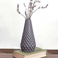 Ваза керамічна для квітів 14 см "CROCODILE" Сірий мат Rezon V027