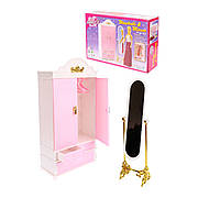 Меблі для ляльок Барбі Gloria Глорія Шафа з дзеркалом (2313)