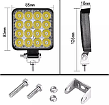 Фара LED квадратна 48W 16 діодів 8.5 см х 8.5 см х1.5 см Mini Стробоскоп, фото 4