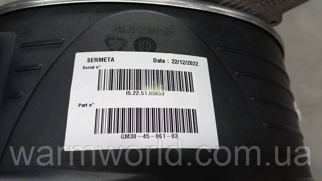 SERMETA Serial n 15.15.46.07135 Part n GM30-45-061-03