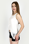 Майка з бахромою Stradivarius 8500/192/004 біла M, фото 5