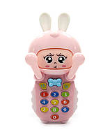 Телефон развивающий малыш-зайка со световыми и звуковыми эффектами розовый (PL-721-49PN)