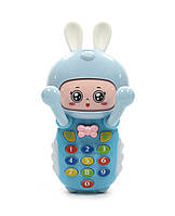 Телефон развивающий малыш-зайка со световыми и звуковыми эффектами голубой (PL-721-49BL)