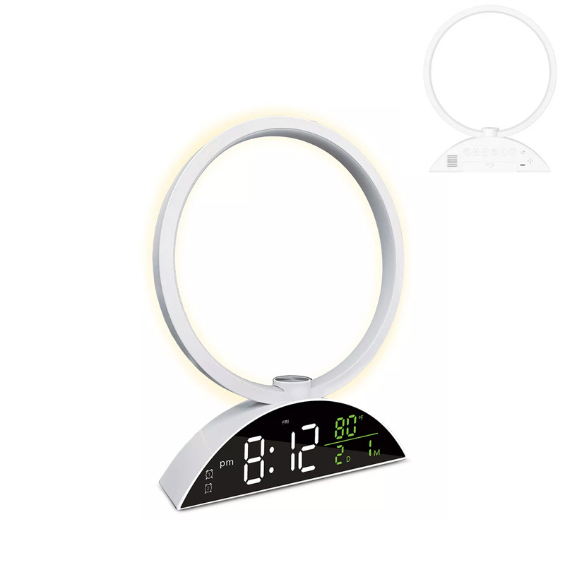 LED-будильник із підсвіткою, 11 мелодій, календар, термометр, USB Type-C