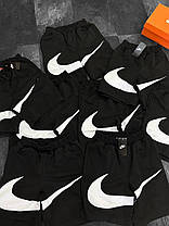 Літній чоловічий спортивний костюм 2 футболки + шорти Nike White Black Чоловічий комплект Big swoosh шорти, фото 2