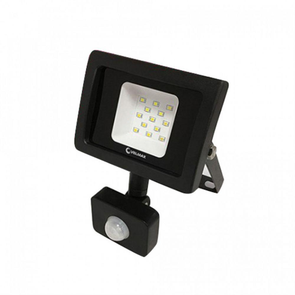 Світлодіодний прожектор Velmax LED 20 Вт 6200K 1800 Lm 220 V IP65 з датчиком руху (00-25-21) чорний, фото 1