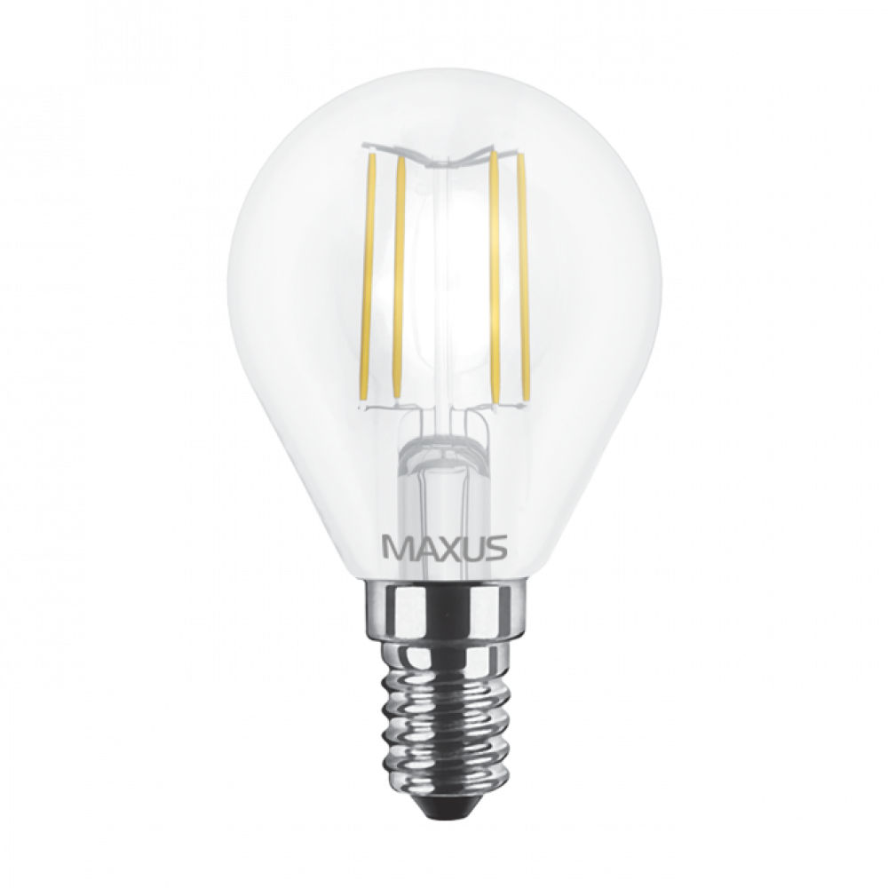 LED-лампа MAXUS (філамент), G45, 4W, E14 (арт. 1-LED-547) Тепло-білий