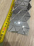 Дзеркальна мозаїка для декору інтер’єра  на гнучкій сітці  Довжина1 м Срібло, фото 3