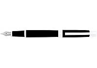 Ручка перьевая Toledo, черный глянцевый цвет с серебристыми деталями