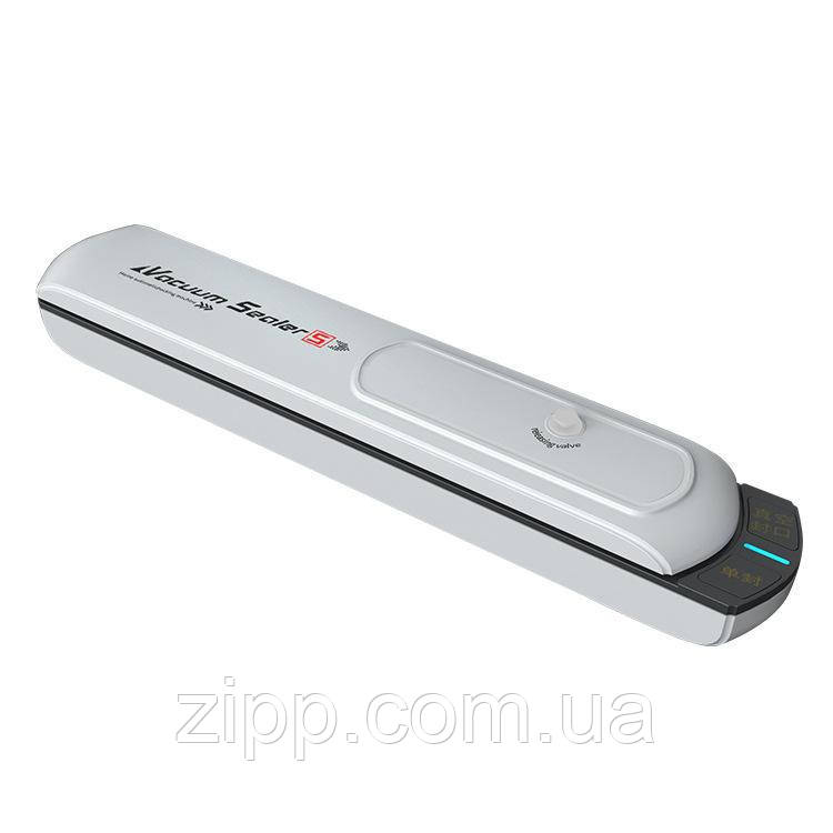 Вакууматор Vacuum Sealer S, побутовий вакуумний пакувальник продуктів Білий
