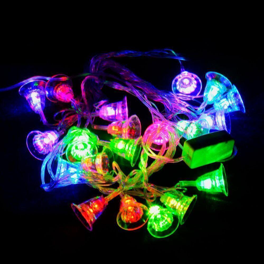 Гірлянда світлодіодна VENOM "КОЛОКОЛЬЧИК" 20 LED RGB, прозорий дріт (LS-BELL-20LED-WC-RGB-3) 3 шт., фото 1