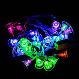 Гірлянда світлодіодна VENOM "КОЛОКОЛЬЧИК" 20 LED RGB, прозорий дріт (LS-BELL-20LED-WC-RGB-3) 3 шт., фото 2
