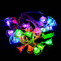 Гірлянда світлодіодна VENOM "Колокольчик" 20 LED RGB, прозорий дріт (LS-BELL-20LED-WC-RGB) RGB