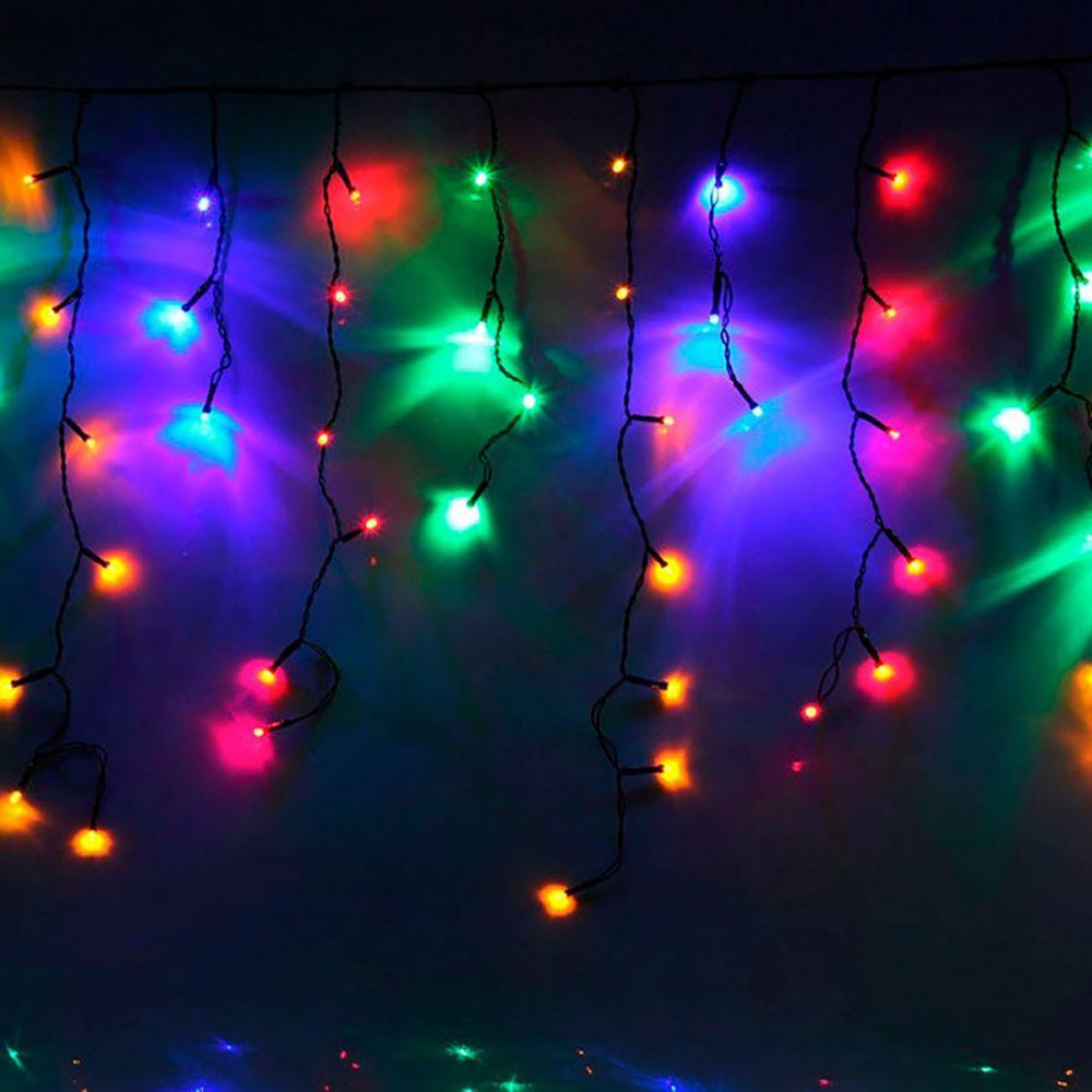 Гірлянда світлодіодна VENOM "Бахрома" 100 LED, чорний дріт каучук (LS-FRINGE-100LED-10M-BCK) RGB, фото 1