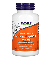 L-триптофан, двойной концентрации, NOW FOODS 1000 мг, 60 таблеток