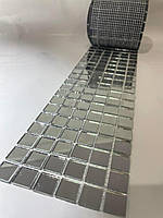 Дзеркальна мозаїка для декору інтер’єра  на гнучкій сітці  Довжина1 м Срібло Квадрат