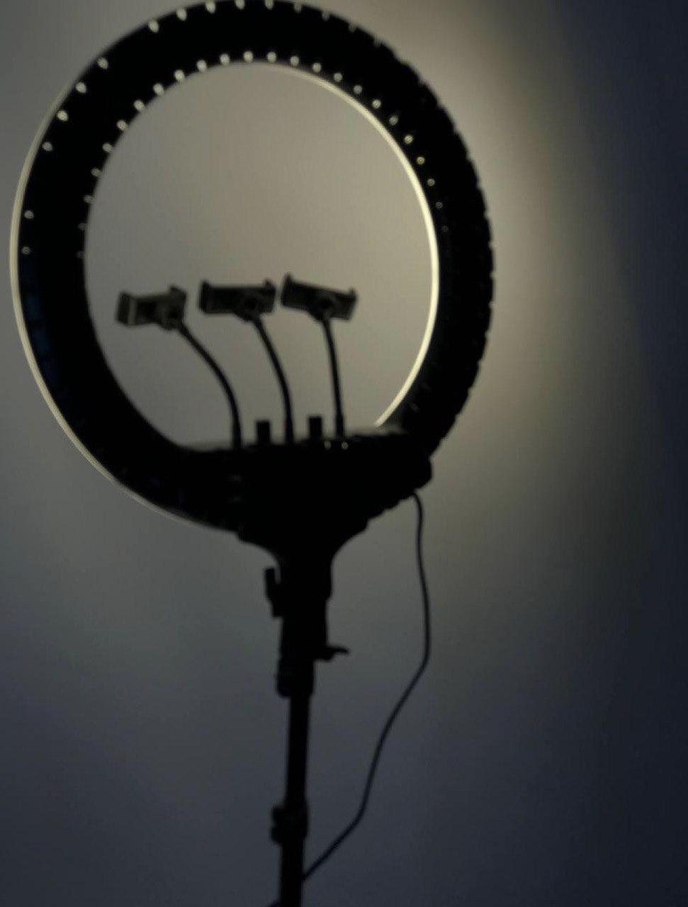 Кольцевая лампа для косметолога 45 см, для наращивания ресниц со штативом 2м, Лампа для мастера маникюра - фото 7 - id-p1880643445