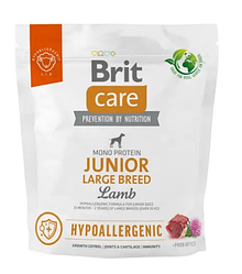 Сухий корм для молодих собак великих порід Brit Care Dog Hypoallergenic Junior Large Breed (ягня) 1 кг