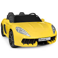 Електромобіль для підлітків двомісний Porsche (мотор 180W, MP3, USB) Bambi M 4055AL-6 Жовтий