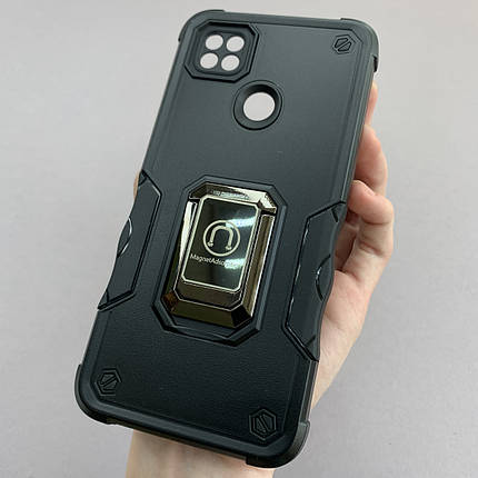 Чохол для Xiaomi Redmi 9C протиударний з підставкою чохол на телефон сяомі редмі 9с чорний C6U, фото 1