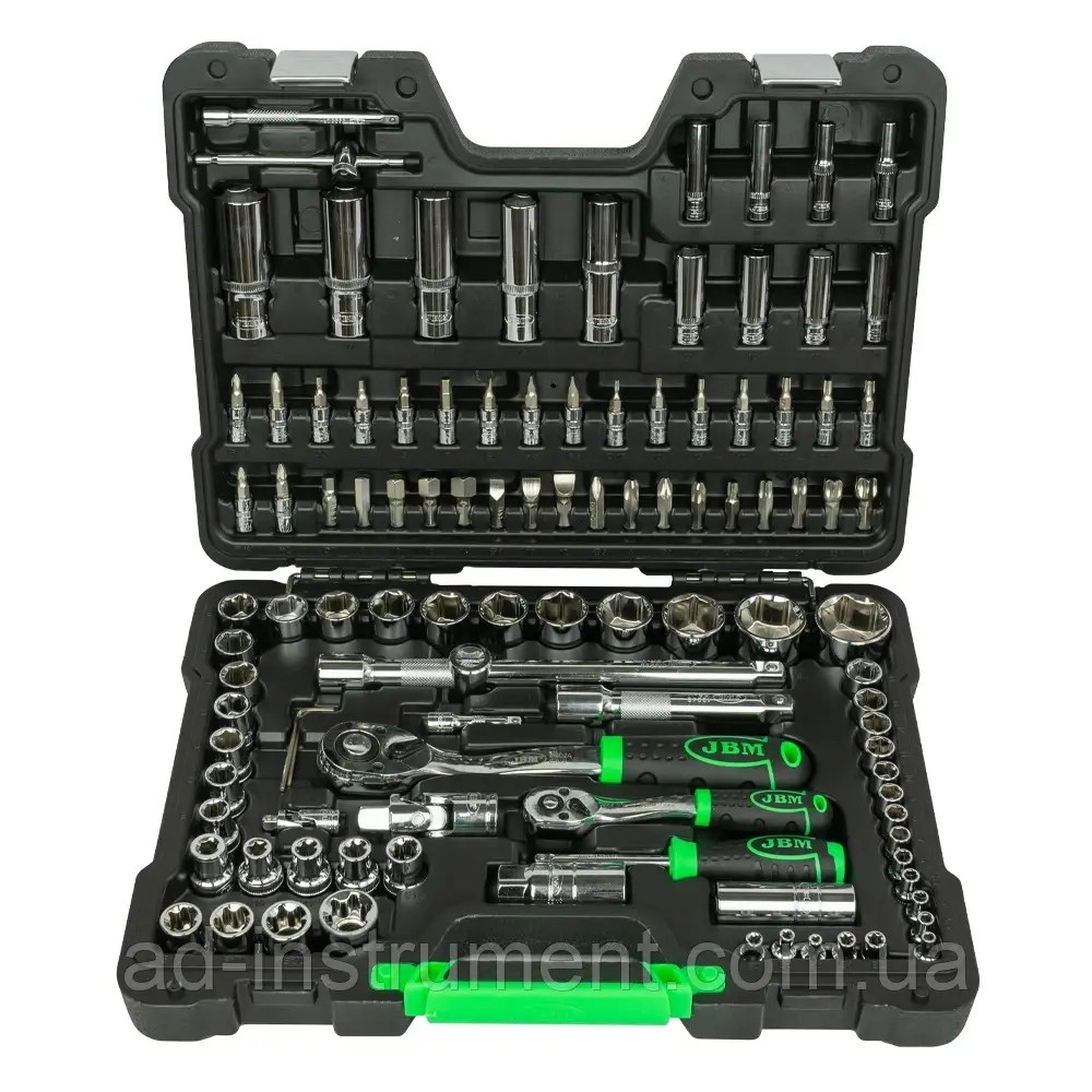 Набір інструментів універсальний, 1/4", 1/2" на 108 од. 54048 JBM
