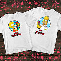 Парні футболки з принтом - Тато та дочка.Сімпсони