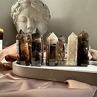 Обеліск Раухтопаз, стовпчик з натурального мінералу, вага 30-50 г, висота 6-7 см, кристал димчастий кварц