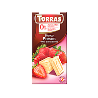 Шоколад Torras Chocolate Zero White & Strawberries 75g
