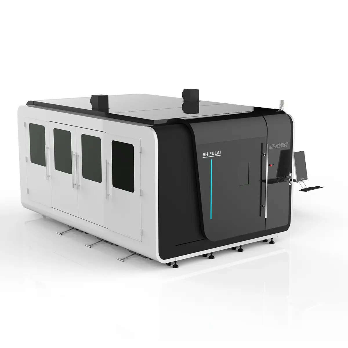 Волоконний лазер Gweike LF3015P (модель High класу c захисною кабіною)Раб.зона 3x1.5м Мак.ускор1.5G, фото 1
