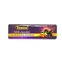 Шоколад Torras Milk Chocolate Almonds & Raisins без глютена 300 g